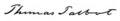 Signature de Thomas Talbot