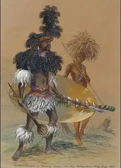 Matebele warrior in dancing dress (1870)