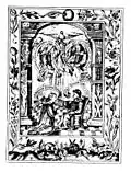 Disciple recevant de son maître le livre sacré des secrets de l'alchimie