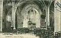 Thorigné ː vue intérieure de l'église paroissiale au début du XXe&nbsp;siècle (carte postale).