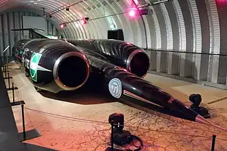 Thrust SSC, record de vitesse terrestre de 1 227 km/h en 1997, au Coventry Transport Museum