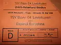 Billet pour le match retour de la finale de la Coupe UEFA 1988.