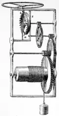 Balancier, simple volant, avec un échappement à verge.