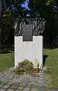 Mémorial de la marche de la mort du camp de concentration de Dachau à Munich. Ce mémorial a été installé en 2001 et est une œuvre d'Hubertus Pilgrim.