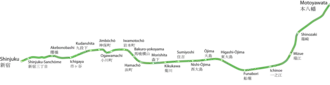 Voir la carte de la ligne.