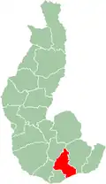 Localisation du district d’Ambovombe-Androy sur la carte de la province de Toliara.