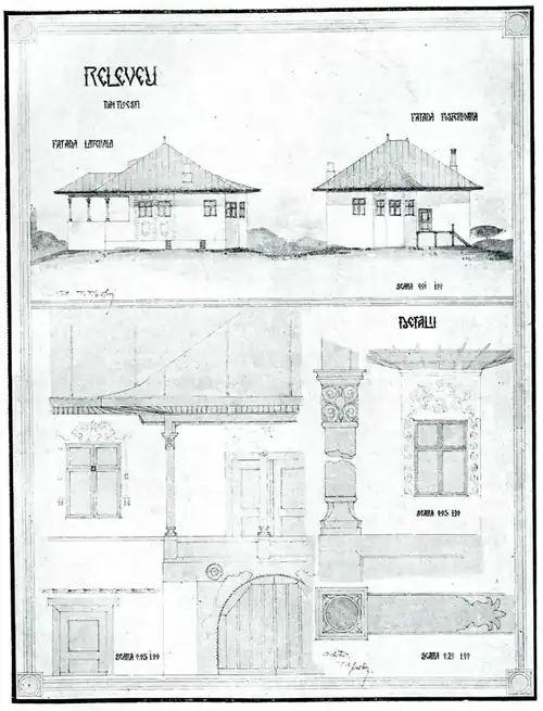 Les relevés de la maison Hagi Prodan, par Toma T. Socolescu (BCMI, 1916).