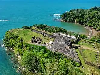 Vue aérienne du fort San Lorenzo.