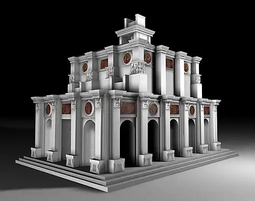 Reconstitution du premier projet supposé du tombeau de Jules II.