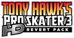 Tony Hawk's Pro Skater 3 HD: Revert Pack est inscrit sur trois lignes.