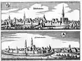 Planche avec vues de deux bourgs de Bavière.