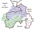 L'ancien comitat de Torna en 1914 au sein du comitat d'Abaúj-Torna