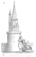 Représentation de la tour côté mer.