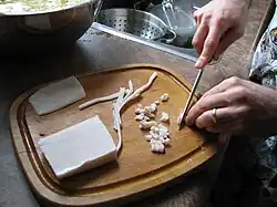 Préparation du lard.