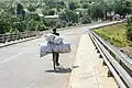 Traversée du pont à bicyclette