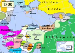 Carte de la région de la Mer Noire vers 1300