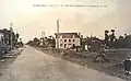 Treffendel ː la gare des tramways et la route de Rennes (carte postale).