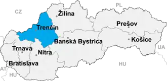 Localisation de Myjava