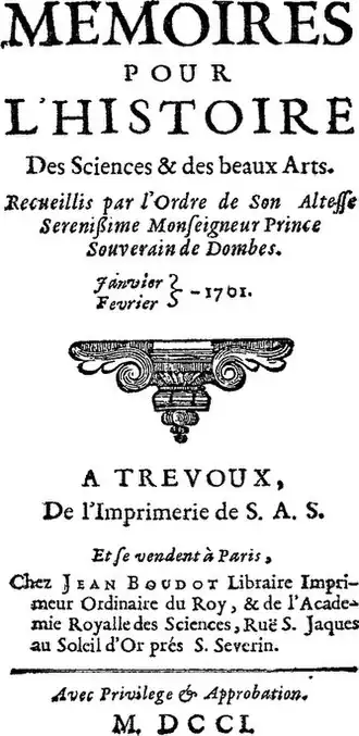 Image illustrative de l’article Journal de Trévoux
