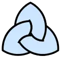 Une triquetra en forme de nœud serré.