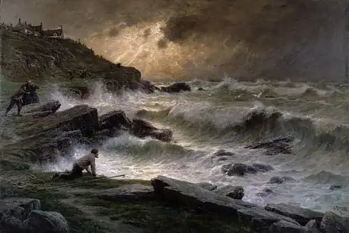 Tristes nouvelles (1911) huile sur toile, 152&nbsp;×&nbsp;228&nbsp;cm, localisation inconnue.