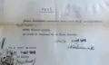 Reçu officiel daté du 8 mars 1943, signé par Mme Nadanowski, attestant la réception de trois étoiles juives et d’une carte de textiles, avec cachets administratifs.