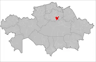 Localisation de District de Tselinograd
