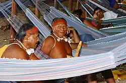 Photographie de deux amérindiens Tupinamba
