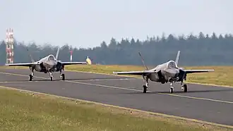Deux F-35 sur la base aérienne de Spangdahlem.
