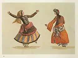 Deux femmes dansant.
