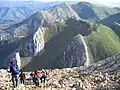 Le mont Larraone, vu du sommet du Txindoki, vers l'est.