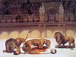 Tigre et deux martyrs.