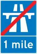Signalisation avancée d'une fin d'autoroute