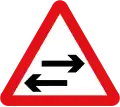 Circulation dans les deux sens à l'intersection