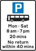 Aire de stationnement pour autobus aux horaires indiqués