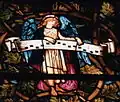 Detail du vitrail Le Culte des Bergers par Edward Burne-Jones and William Morris's, 1882.