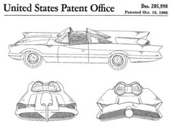 Dessin de la Batmobile de la série TV.