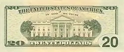 20 dollars américain, Face verso