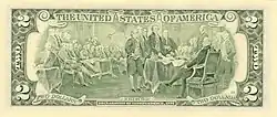 2 dollars américains, Face verso