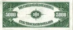 5&nbsp;000 dollars américains, Face verso