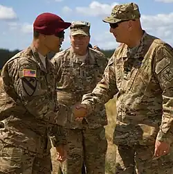 Visite du chef d'état major au Polygone de Gaižiūnai en Lituanie en 2015.