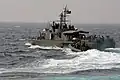 Le BRP Dionisio Ojeda (PC-117) de la marine philippines, ex-PKM-232 sud coréen, en mission de sauvetage le 6 septembre 2009. Désarmé en 2016, il sert de cible lors d'exercice le  25 novembre 2018.