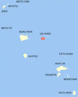 Localisation sur la carte des Marquises.