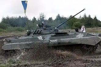 Entraînement en 2016 à bord d'un BMP-2.