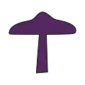 silhouette de champignon au chapeau mamelonné