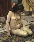 La joven, desnuda y sentada sobre una alfombra, 1897, Musée de Malaga