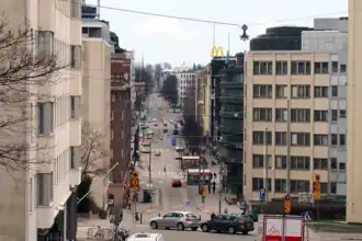 L'axe finit à l'église du Kallio.