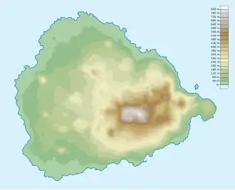 Voir sur la carte topographique de l'île de l'Ascension