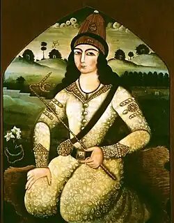 Peintre inconnu – portrait de Shah Dervish Noureli, XIXe&nbsp;siècle
