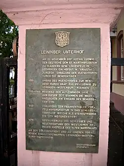 Plaque de l'administration municipale